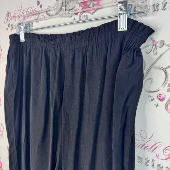 Elien figg pants smocked waist stretch Chic Black Women's Trousers - Picture 4 of 10